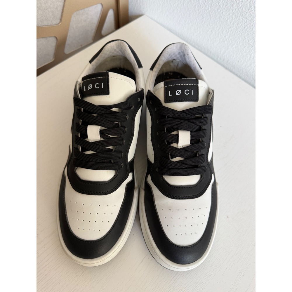 LOCI Atom Vegan Sneakers White Black Low Top Trainers EU39 W 7.5 M 6 LC-003-016